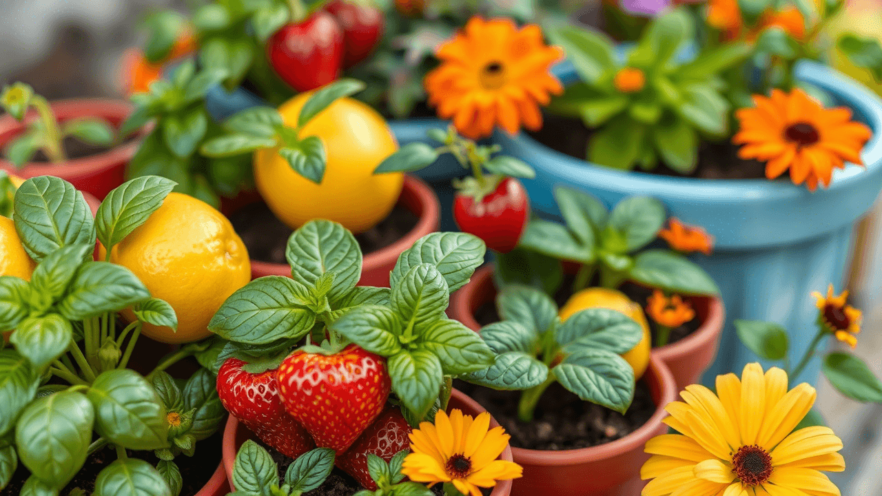 Ervas e flores comestíveis decorativas