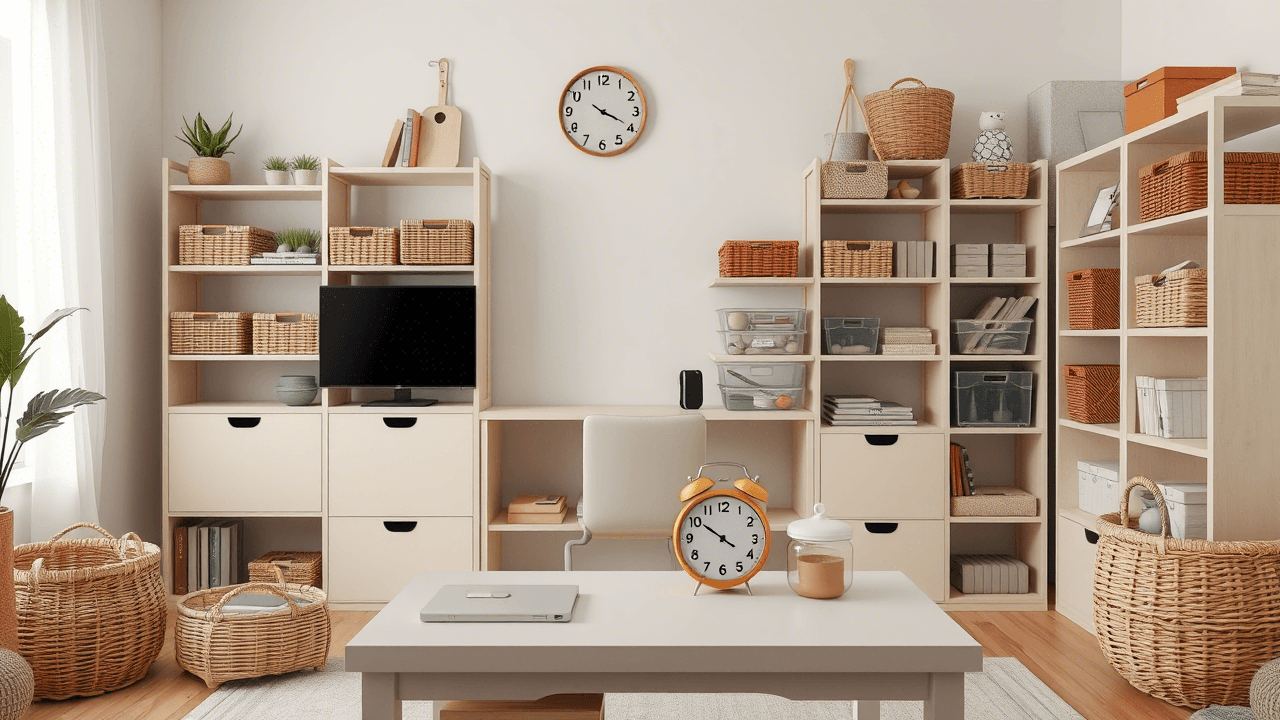 Cestos decorativos usados para organização