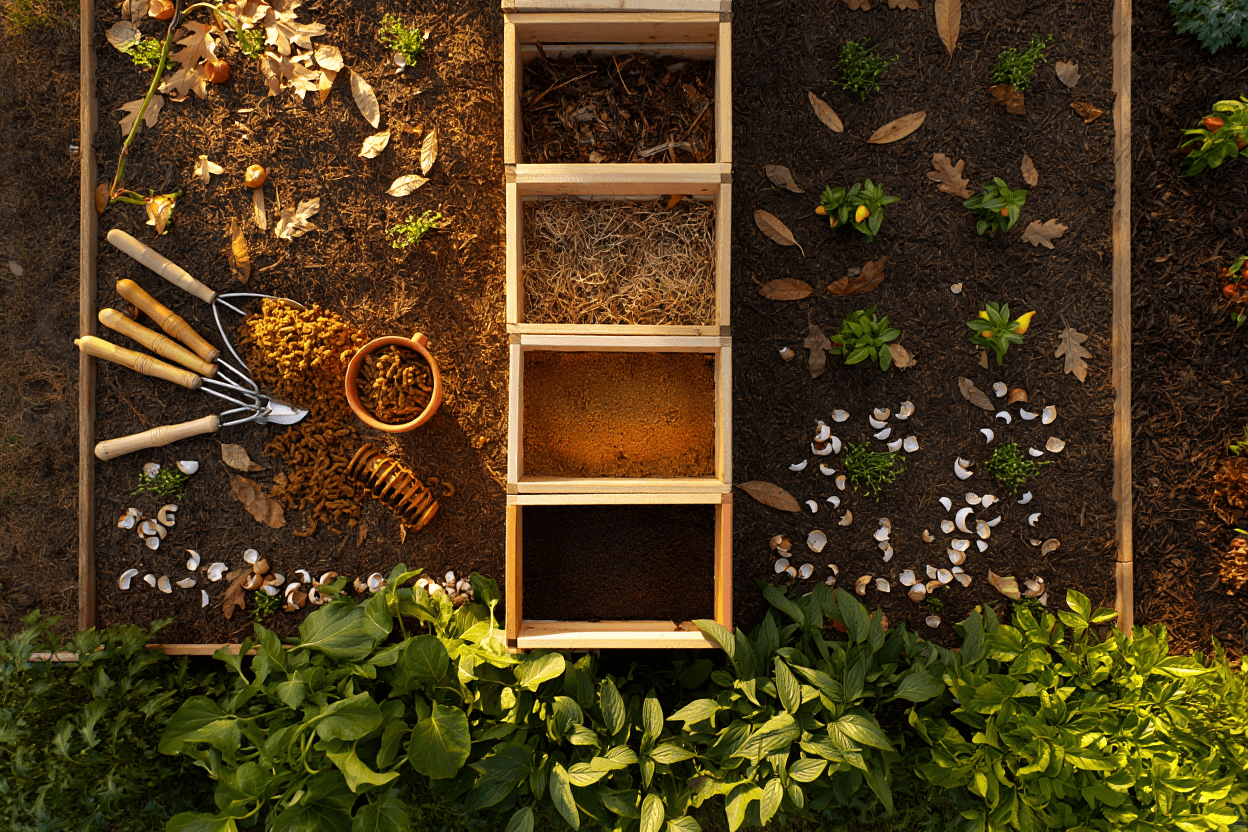 Solo fértil e saudável no quintal